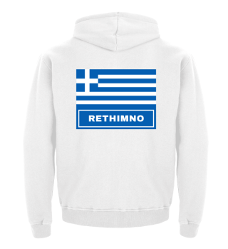 Rethimno City with Greek Flag