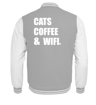Katze Coffee & Wifi lustig Katze Shirt