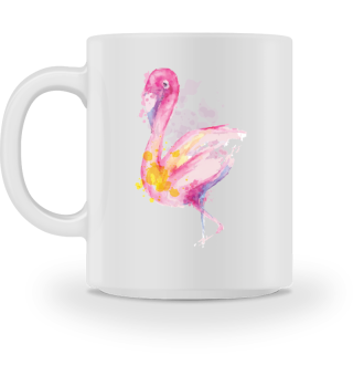 Flamingo in Wasserfarben