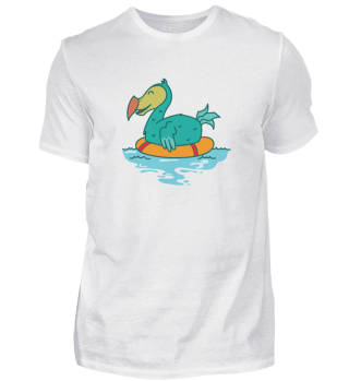 Dodo im Wasser mit Schwimmreifen Vogel