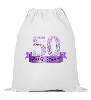 50th Birthday Party Squad Purple Diamond Themed Matching Birthday Apparel