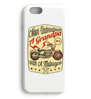 Mens Never Underestimate A Grandpa design Gift for Daddy Biker