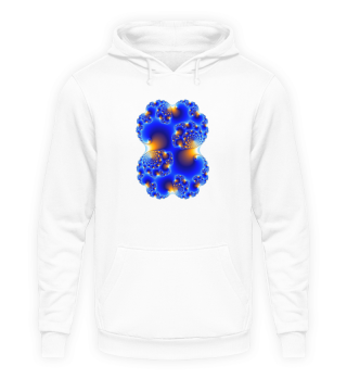 Hoodie Fraktal Grafik Ornament blau