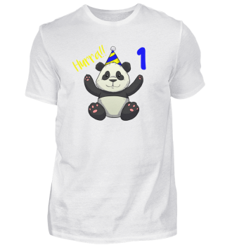 Hurra 1 Panda Geburtstagsshirt 1.Geburts