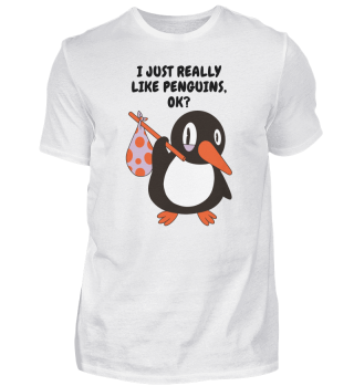 Funny Penguin Pajama Girl Birthday Gift I just really like Penguins ok white
