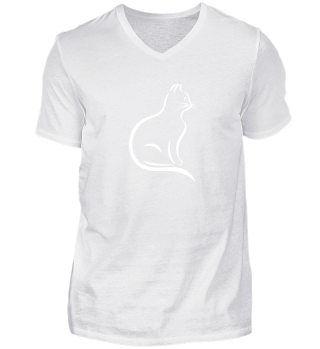 stylisch white cat design t-shirt