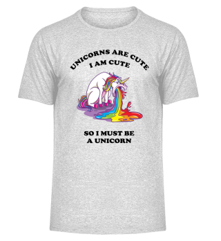 Funny unicorn vomits rainbow