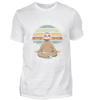 Yoga T-Shirt Just Slow Down Retro 