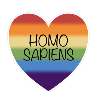 Homo Sapiens Aufkleber Rainbow 5x5