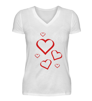 rotes Herz Herzen T-shirt Geschenk Paare