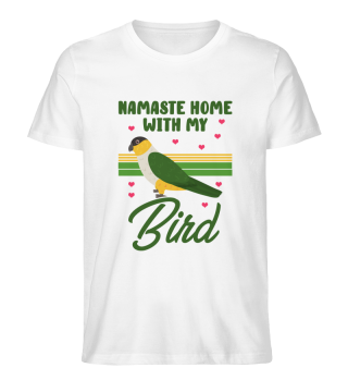 Novelty Namaste Home With My Parrot Cockatoo Enthusiast Hilarious Cockatiel Parakeet Sanskrit Sayings Fan
