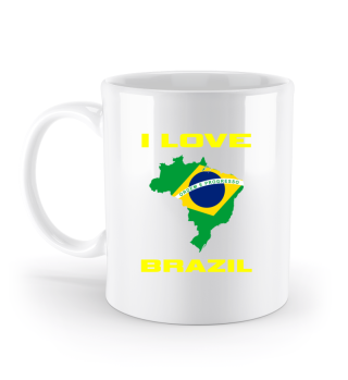 I Love Brazil Brazilian Flag Inside Coun