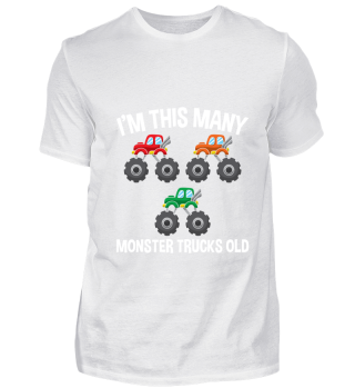 I'm This Many Monster Trucks 3 Birthday
