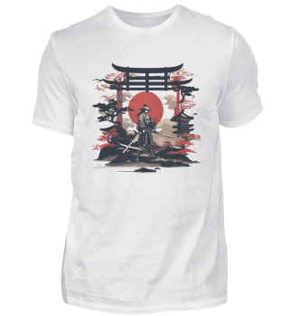 Japanischer Samurai mit Schwertern