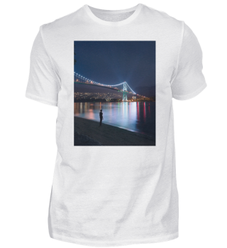 city, night, bridge, cityscape, river
