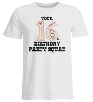 16th Birthday Rose Gold Balloon Party Squad Outfit