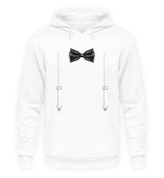 Funny Black Bow Tie with White Suspenders - Perfect Wedding Gift