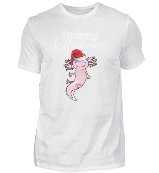 Frohe Weihnachten Axolotl Weihnachtsmütze Lustige Weihnachten
