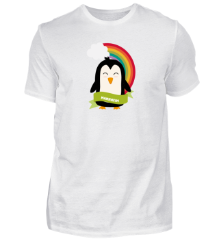  Pinguin mit Regenbogen aus