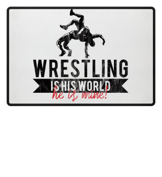 Vintage Wrestling Geschenk - Wrestling Is His World. He Is Mine. - Geschenk Gift Wrestler Wrestling Fun Gag Love