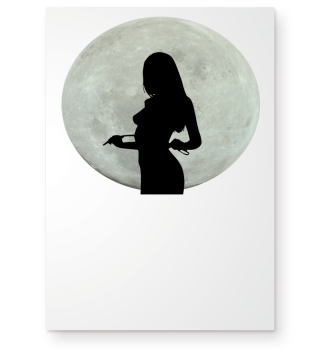 Woman infront of the moon