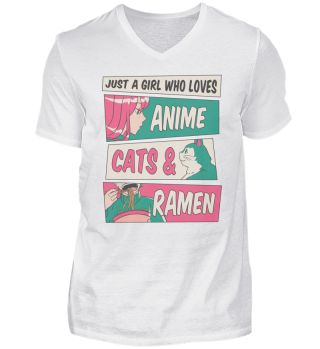  Just a Girl Who Loves Anime, Cats and Ramen Women Teen Girls Gift