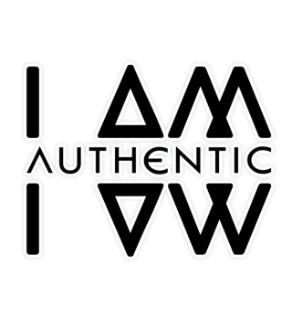 Authentic I Am Wht Sticker