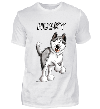 Happy Husky Hund Comic Cartoon