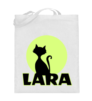 Lara Vorname Katzenmotiv Beutel Tasche 