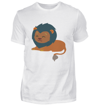 Schlafender Löwe T-shirt Lustiges Shirt für Kinder 