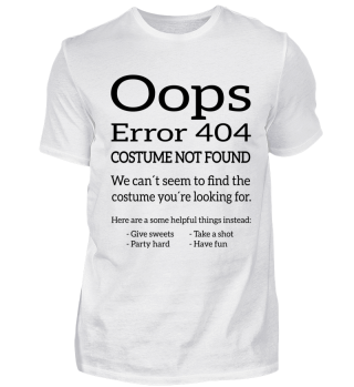 Oops Error 404 - Costume not found 