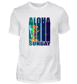Aloha Sunday Hawaii Surfing Dog T shirt