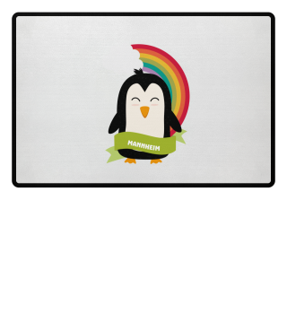  Pinguin mit Regenbogen aus