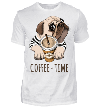 Coffee Time Pug Dog