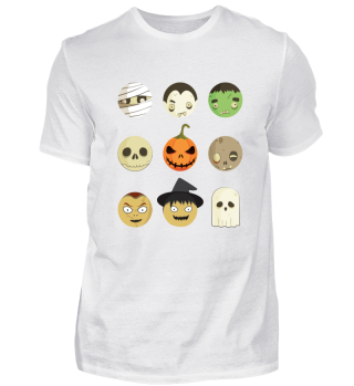 Funny Halloween Faces T-Shirt 
