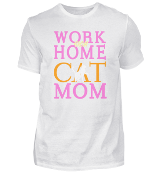 Work From Home Cat Mom Retro Awesome Cat
