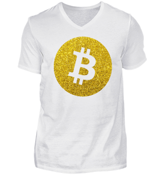 Bitcoin Krypto Fund Gold Glitter Shirt
