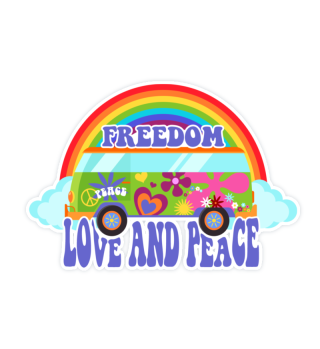 Retro Flower Power Freedom Love Peace 3
