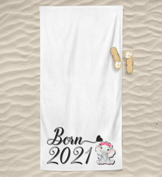 Born 2021 Elenfant - Baby Badetuch