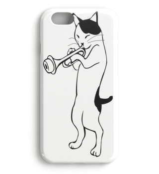 cat is playing the trumpet! music, cat