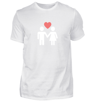 Valentinstag Paar Herz T-Shirt Geschenk