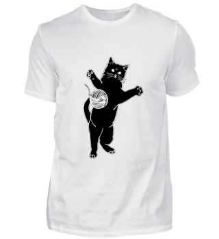 Katze mit Wollknäuel T-Shirt