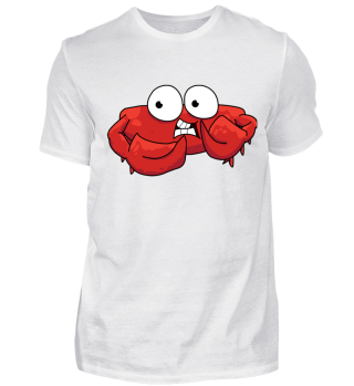 Comic Krabbe schaut nervös wie ein Krebs