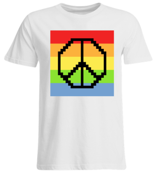 Peace Regenbogen Pixelart