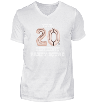20th Birthday Rose Gold Balloon Party Squad Outfit
