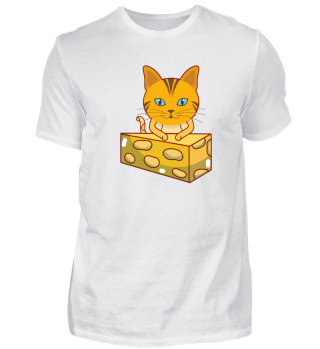 Katze Isst Käse Süße Mietze Shirt