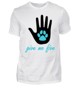Hand mit Katzenpfote - give me five