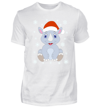 Baby Nashorn Santa Mütze Illustration 
