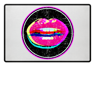 Lips 2 - crossed neon grunge Button