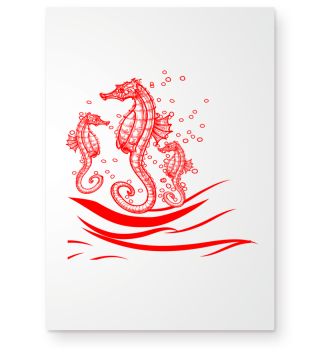 GIFT- SEAHORSES GROUP RED
